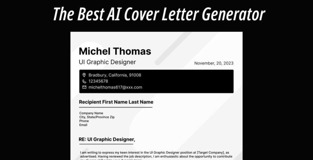 The 5 Best AI Cover Letter Generators In 2024: How to Write a Killer Cover Letter with AI
